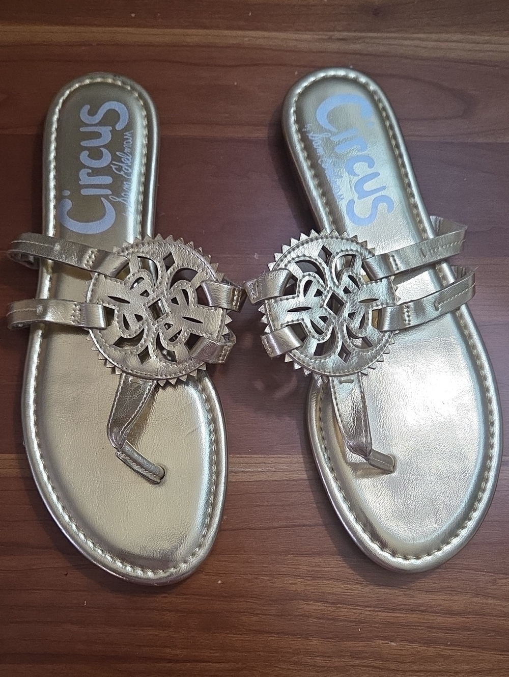 Circus by Sam Edelman Gold Decorative Medallion Thong Sandals